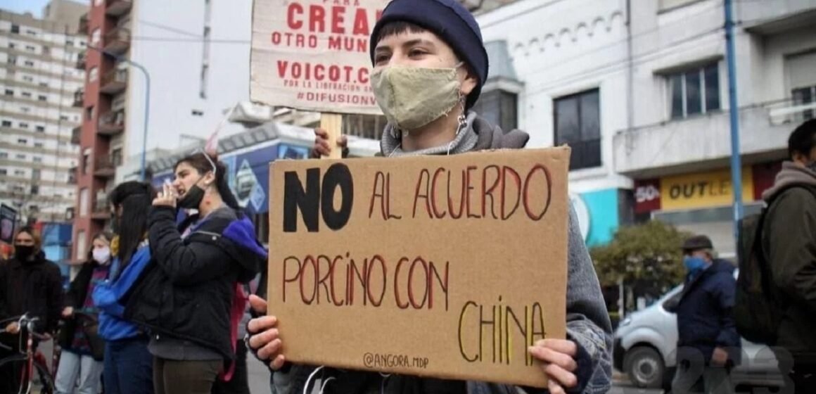 Realizaron una jornada de protesta nacional contra el acuerdo porcino con China